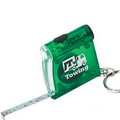 Green Keychain Flashlight with Tape Measure